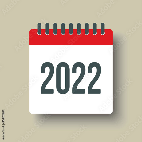 Vector icon calendar year 2022, icon of the year