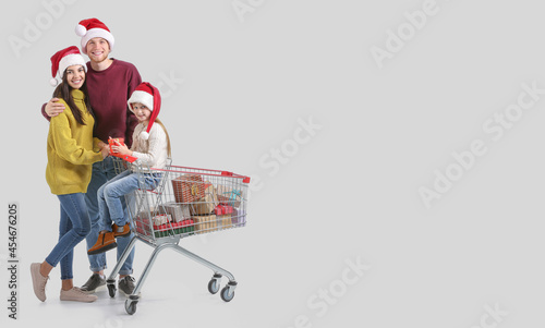 Family with shopping cart f...