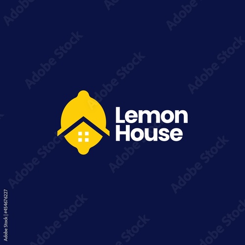 lemon house home mortgage architecture real estate logo vector icon illustration