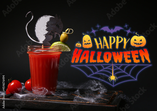 Glass of tasty Bloody Mary ...