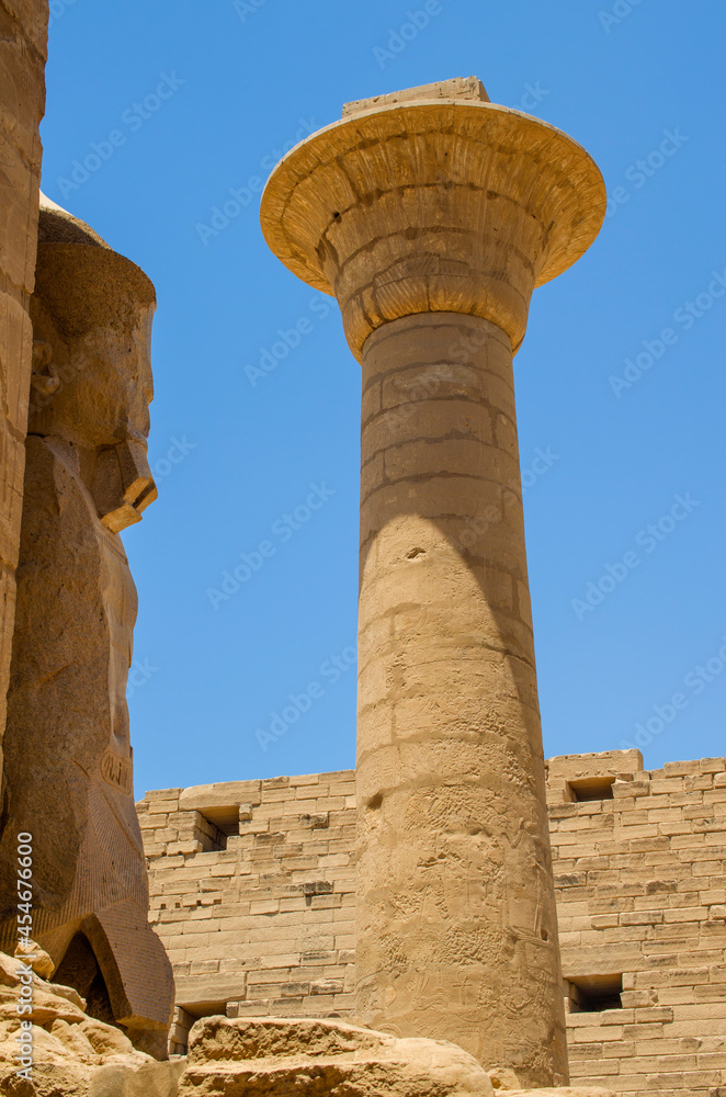 Colossal columns of the Temple of Amun-Ra in Luxor, Egypt