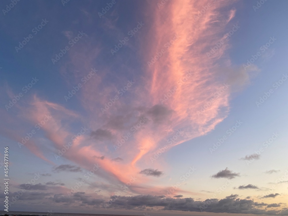 Pink clouds at sunset