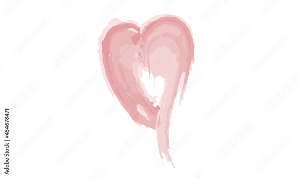 Vector Heart Shape frame with brush painting isolated on white background Vector Heart Shape frame with brush painting isolated on white background