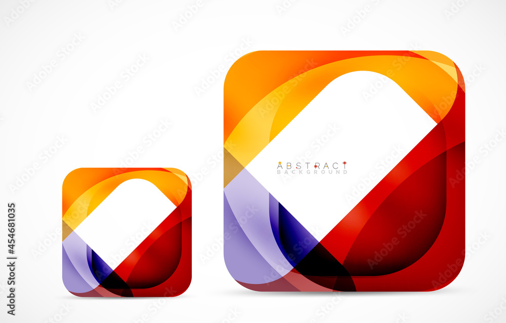 Minimal background. Abstract square shape with round corners created with wavy forms. Vector Illustration For Wallpaper, Banner, Background, Landing Page Minimal background. Abstract square shape with round corners created with wavy forms. Vector Illustration For Wallpaper, Banner, Background, Landing Page