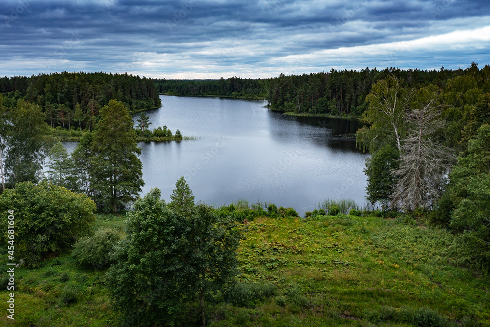 Lake in forest near Stikli village, Latvia.