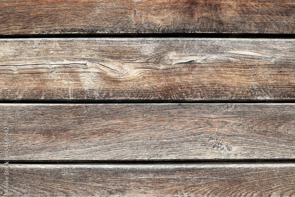 Fototapeta premium Old wooden boards, wood wall texture. Brown panels for background
