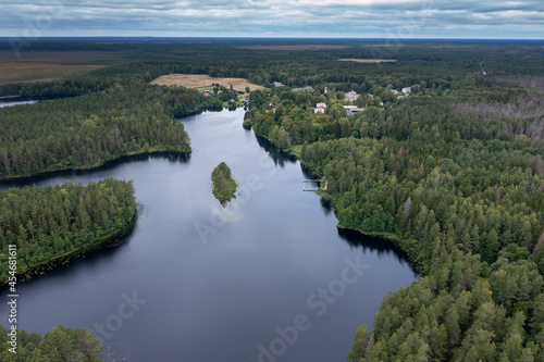 Lake in forest near Stikli village, Latvia.