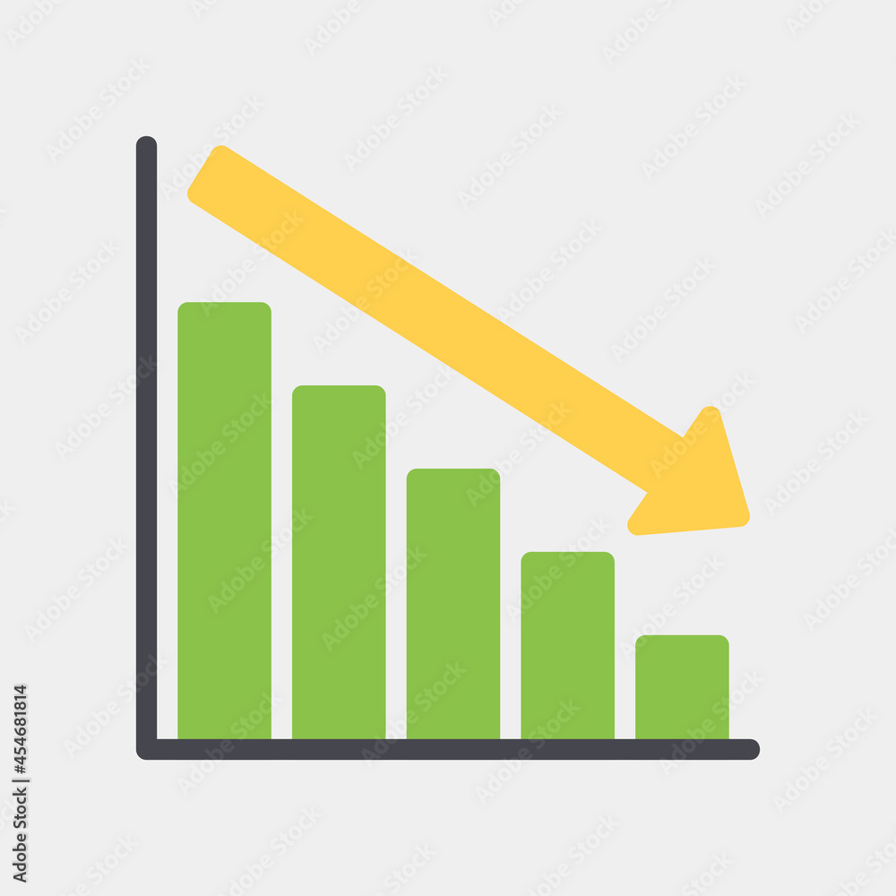 Vector illustration of loss icon in flat style for any projects Vector illustration of loss icon in flat style for any projects