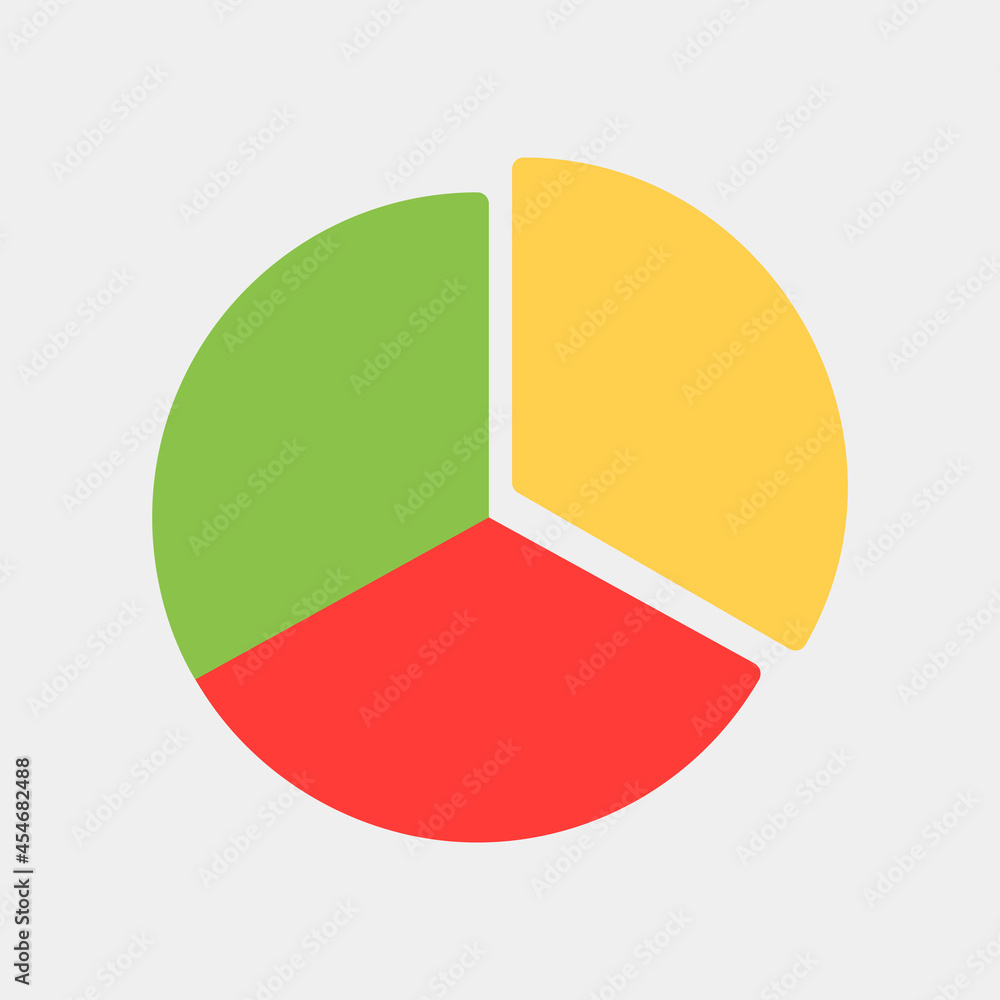 Vector illustration of pie chart icon in flat style for any projects Vector illustration of pie chart icon in flat style for any projects