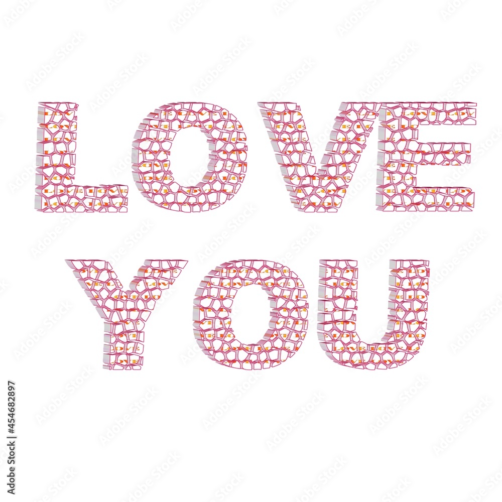 I love you letters 3d colorful white background I love you letters 3d colorful white background