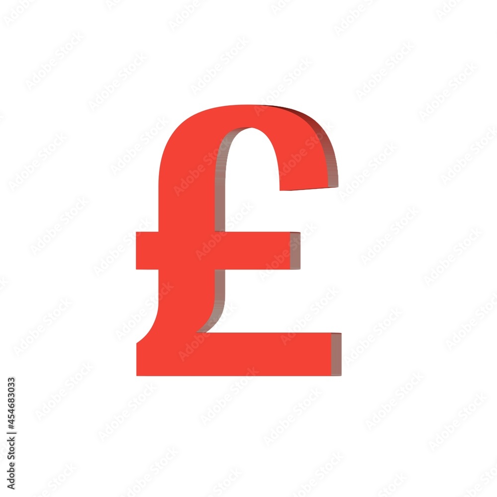 3d british currency symbol abstract white background 3d british currency symbol abstract white background