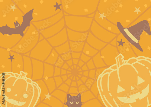 Cute background illustration of Halloween (banner design for autumn)