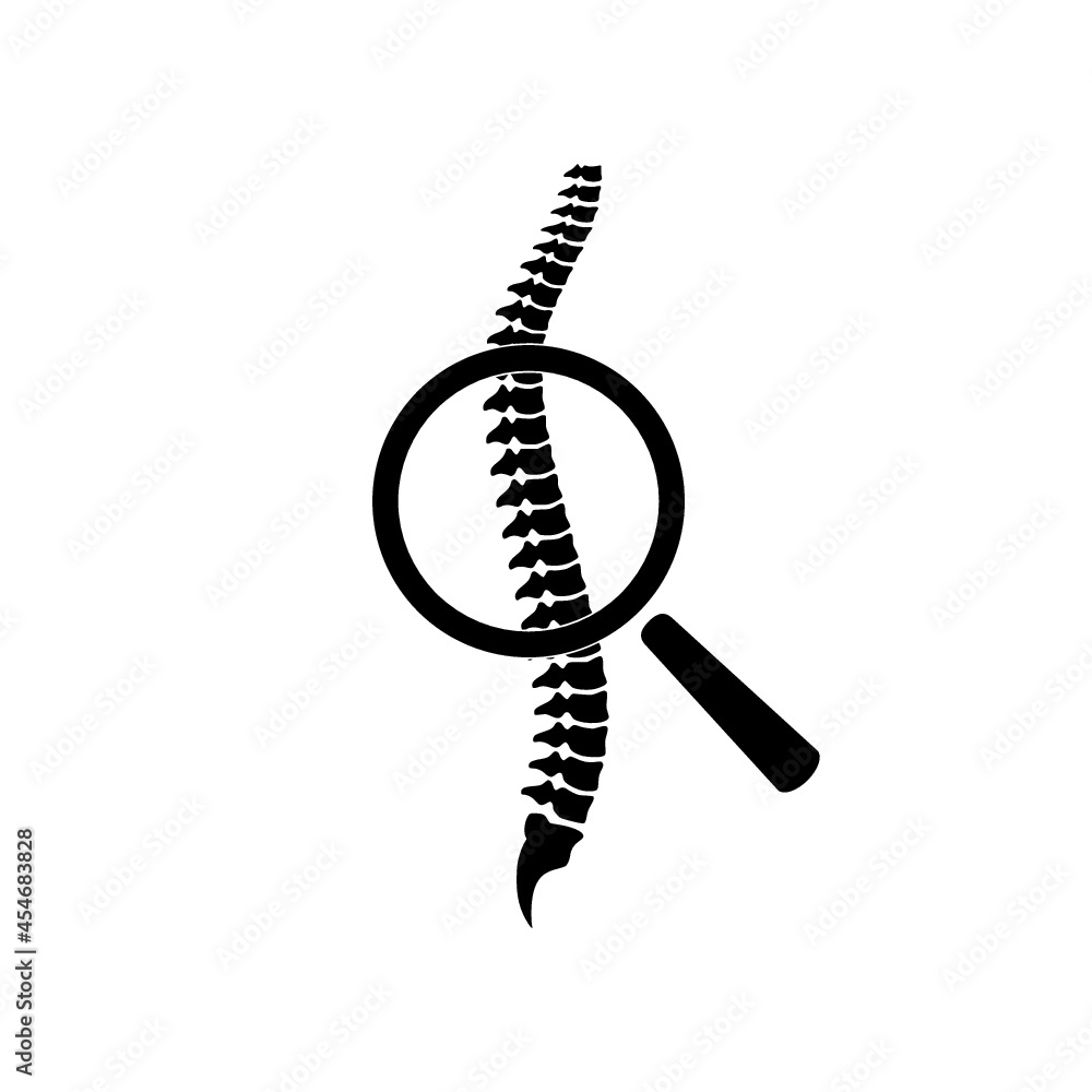 Spine diagnostic icon isolated on white background Spine diagnostic icon isolated on white background