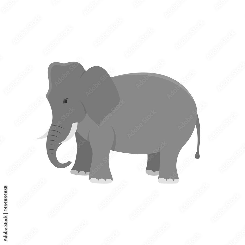 Elephant isolated on white. Vector illustration Elephant isolated on white. Vector illustration