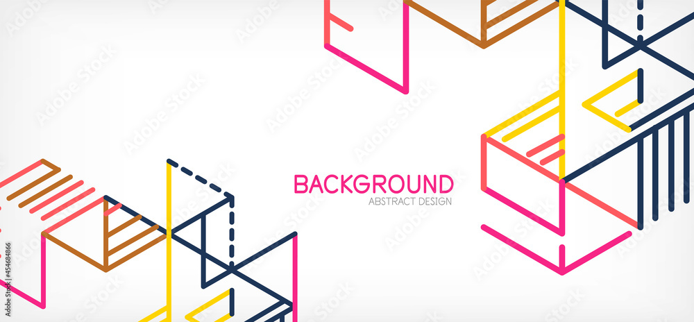 Abstract background. Color lines on white background. Linear abstract composition. Techno or business concept for wallpaper, banner, background, landing page Abstract background. Color lines on white background. Linear abstract composition. Techno or business concept for wallpaper, banner, background, landing page