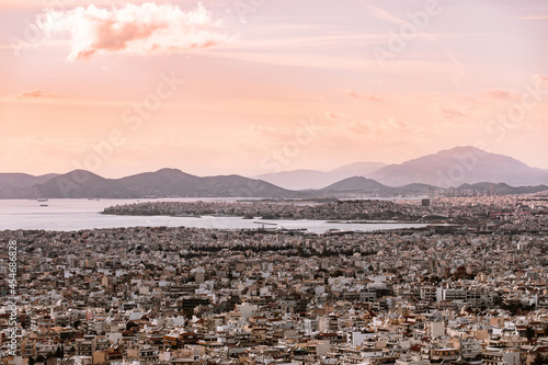 Sunsetin Athens. View from mount Hymettus photo