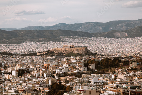 View of Athens and the Acropolis from mount Hymettus