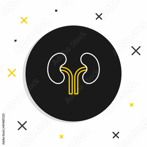 Line Human kidneys icon isolated on white background. Colorful outline concept. Vector