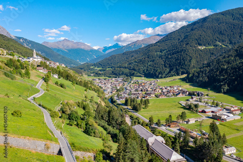 Bormio, Italy, aerial view of the village of Pradelle photo