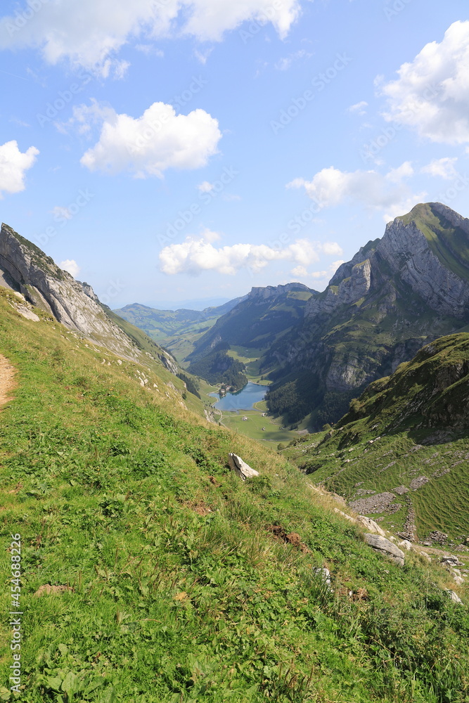 A beautiful hiking trail in Appenzell in Switzerland 