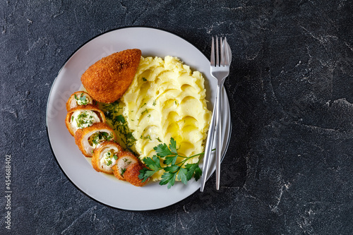 Chicken Kiev, chicken cutlet with butter filling photo