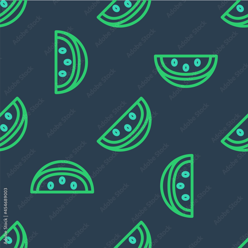 Line Casino slot machine with watermelon symbol icon isolated seamless pattern on blue background. Gambling games. Vector Line Casino slot machine with watermelon symbol icon isolated seamless pattern on blue background. Gambling games. Vector