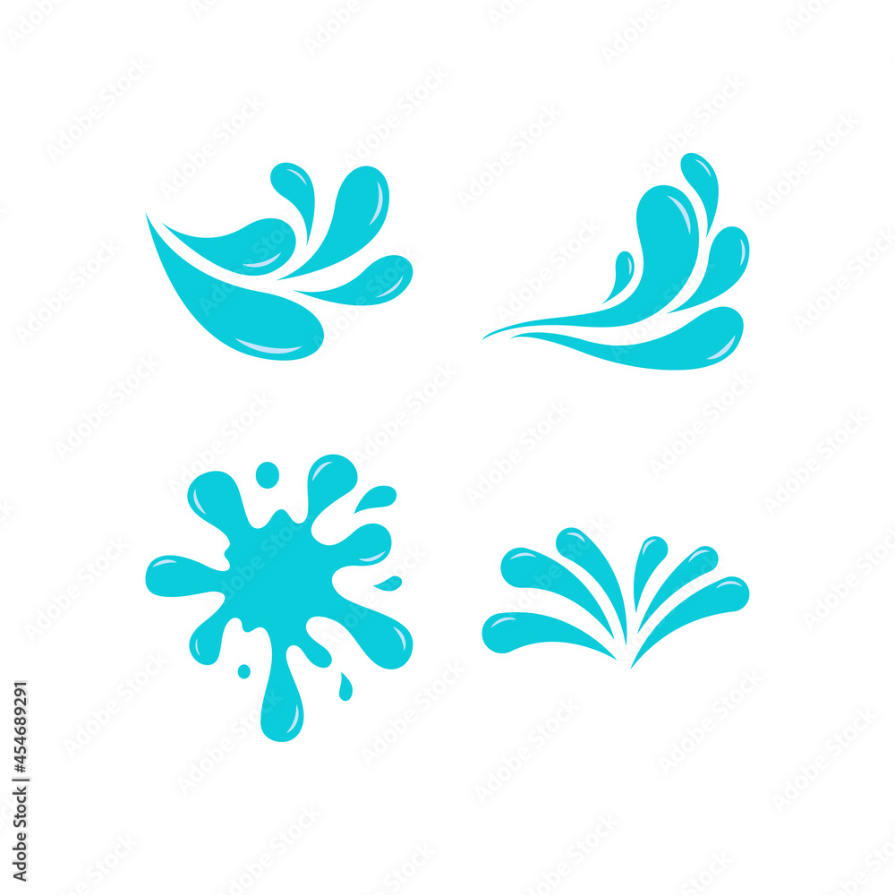 Splash water icon set design template Splash water icon set design template