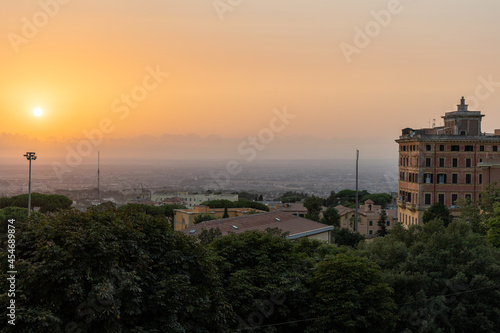 Принти на полотні sunset panoramic view Frascati Italy