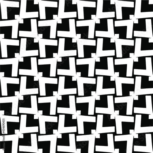 Seamless vector pattern in geometric ornamental style. Black and white pattern. 