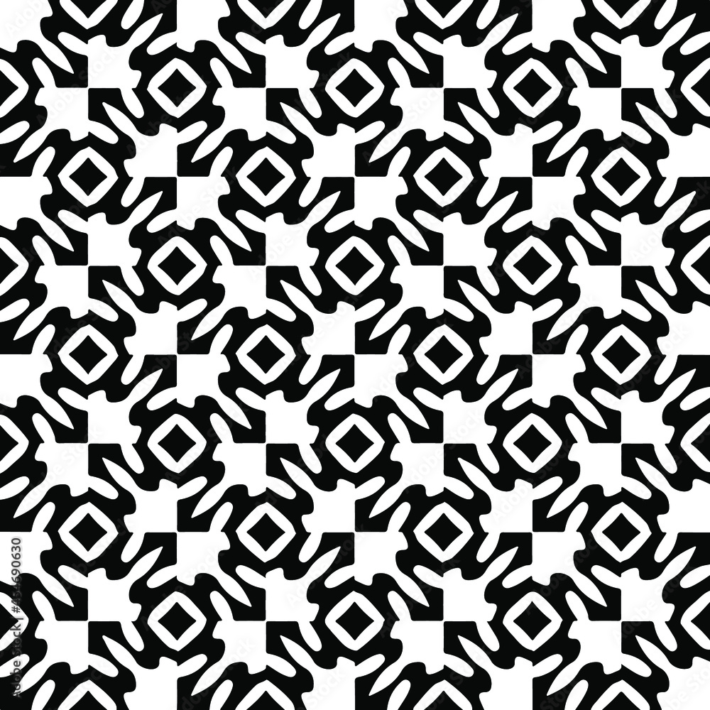 Seamless vector pattern in geometric ornamental style. Black and white pattern. Seamless vector pattern in geometric ornamental style. Black and white pattern.