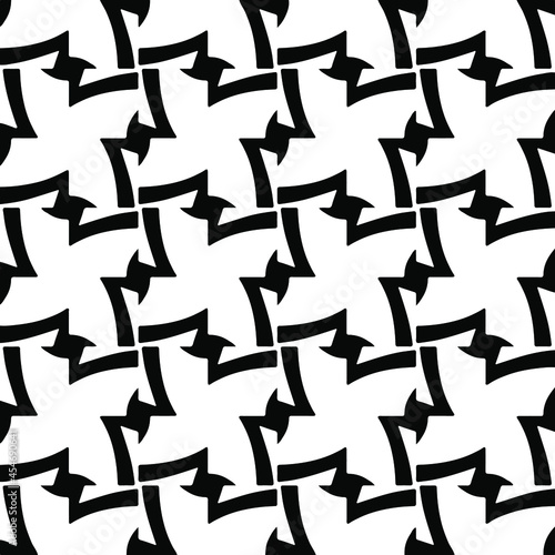 Seamless vector pattern in geometric ornamental style. Black and white pattern.