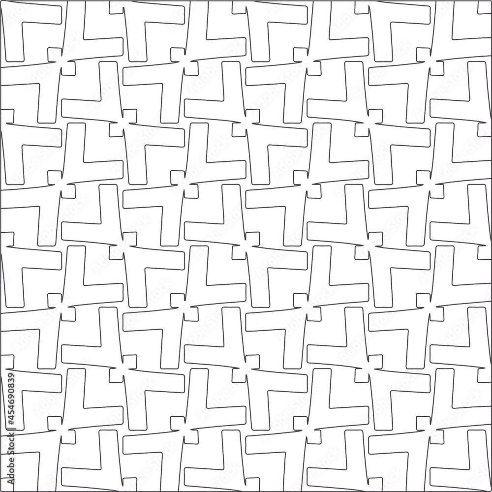 Vector pattern with symmetrical elements . Modern stylish abstract texture. Repeating geometric tiles from striped elements.