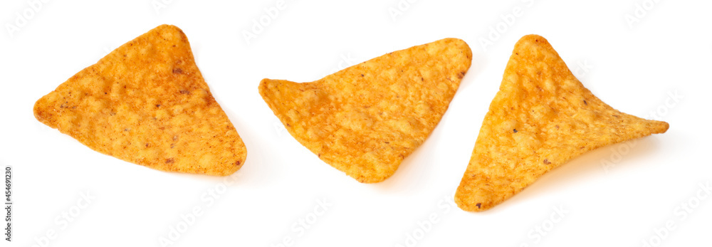 Corn chips isolated on white background Corn chips isolated on white background