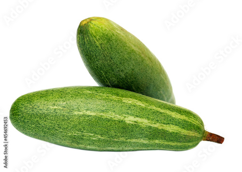 Pointed gourd or parwal of indian subcontinent over white background