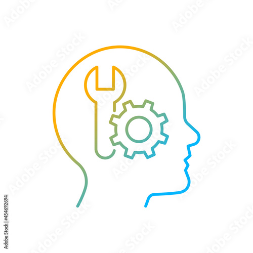 Competence motivation gradient linear vector icon. Learning new skills and techniques. Successfully masters tasks. Thin line color symbol. Modern style pictogram. Vector isolated outline drawing