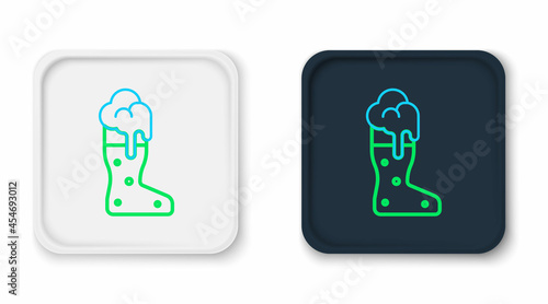 Line Boot beer glass icon isolated on white background. Colorful outline concept. Vector