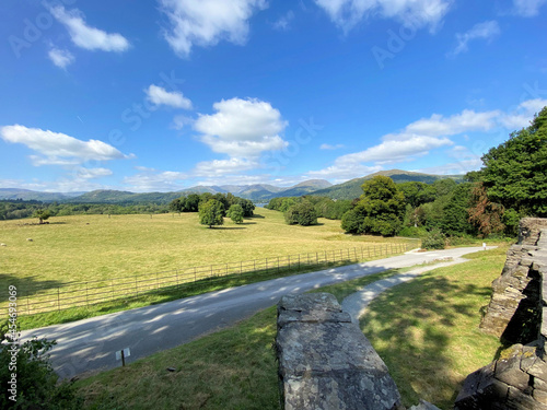 A view of the Lake District from Wray Castle near Lake Windermere photo