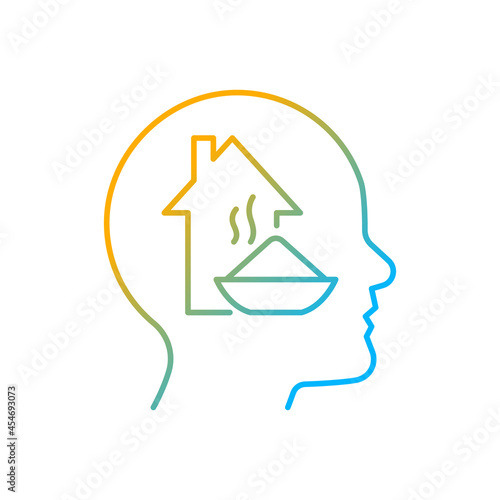 Physiological motivation gradient linear vector icon. Satisfy basic human needs. Physical and mental health. Thin line color symbol. Modern style pictogram. Vector isolated outline drawing