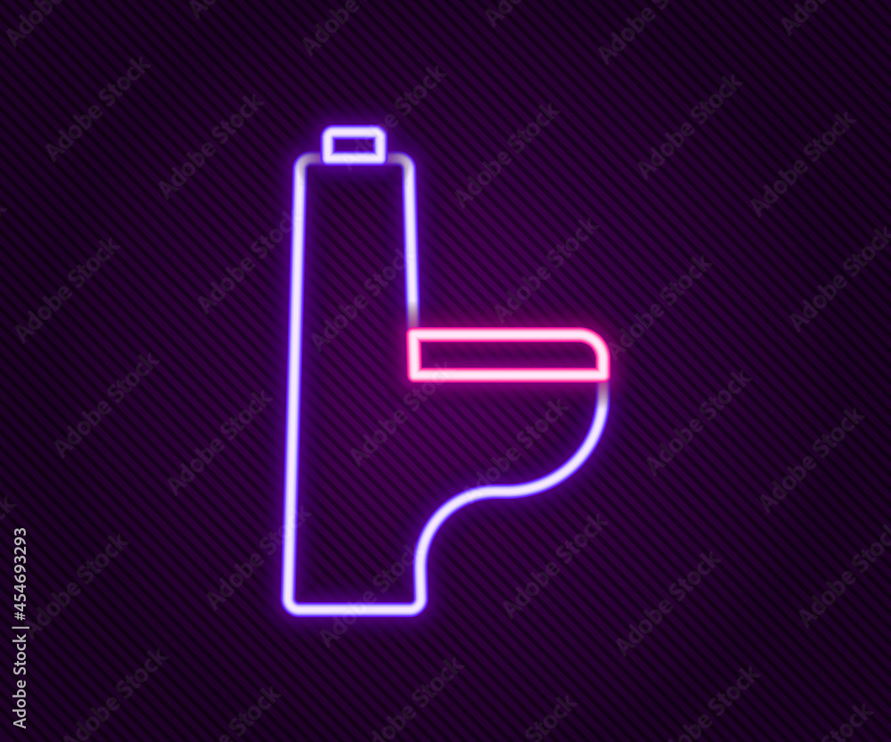 Glowing neon line Toilet bowl icon isolated on black background. Colorful outline concept. Vector Glowing neon line Toilet bowl icon isolated on black background. Colorful outline concept. Vector