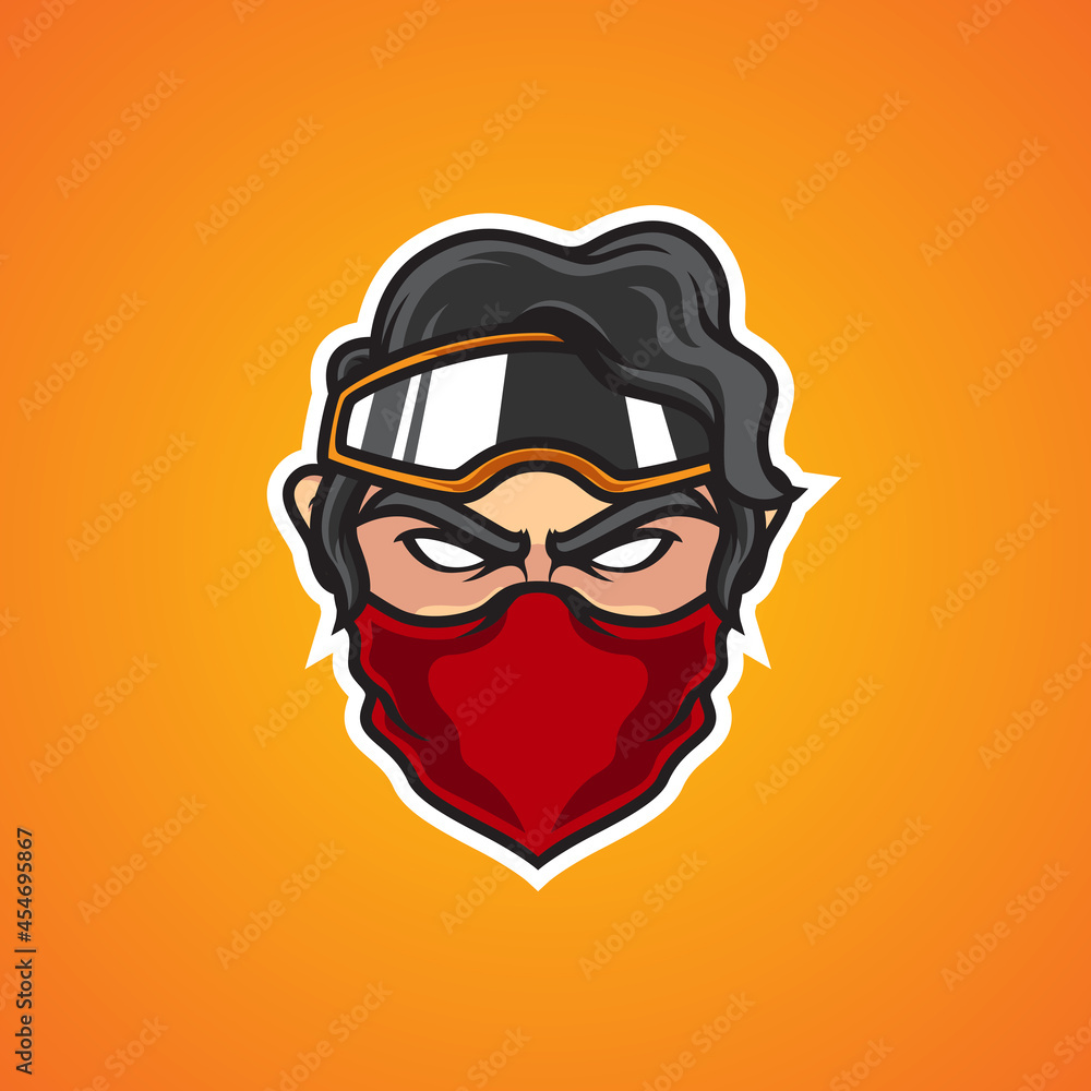 Bikers Head E Sport Mascot Logo