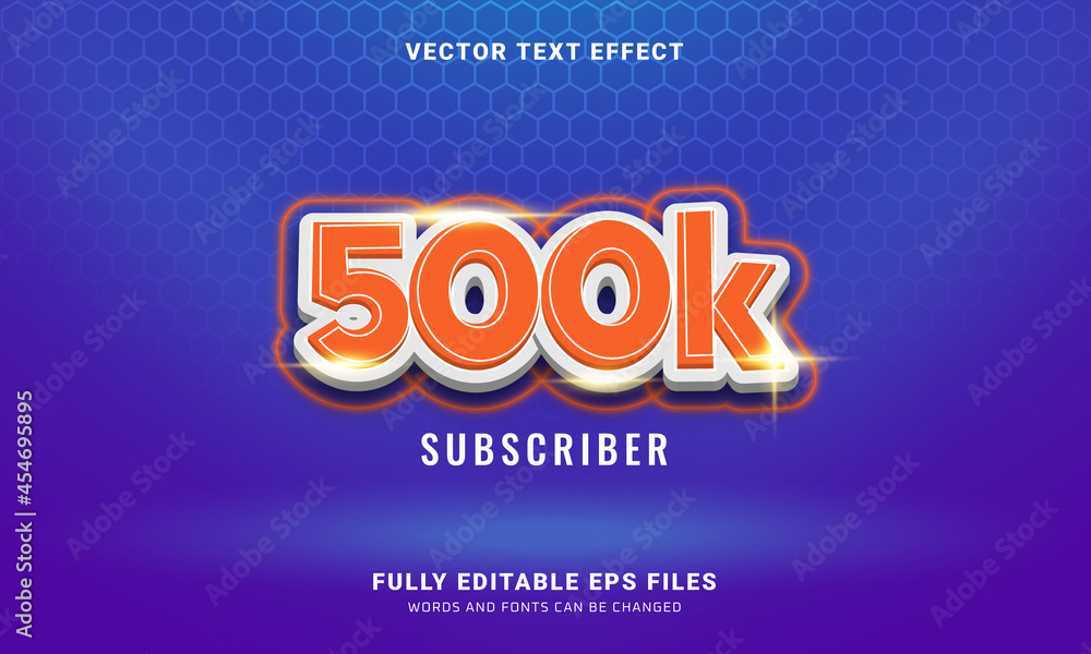 Subscriber count editable text effect design Subscriber count editable text effect design