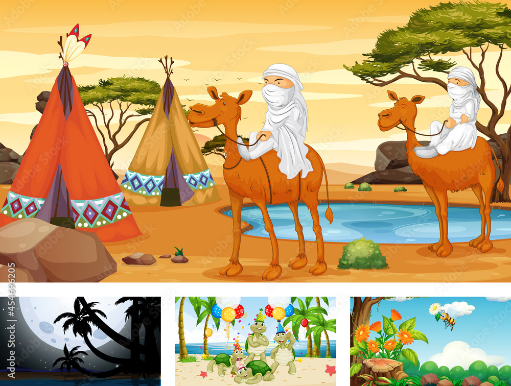 Obraz premium Four different nature horizontal scene