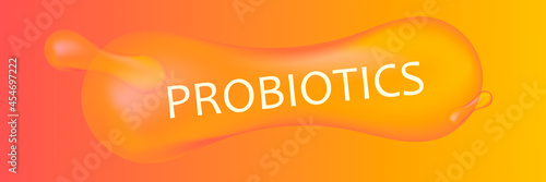 Probiotics Bacteria Vector illustration. Biology, Science background. Microscopic bacteria closeup.
