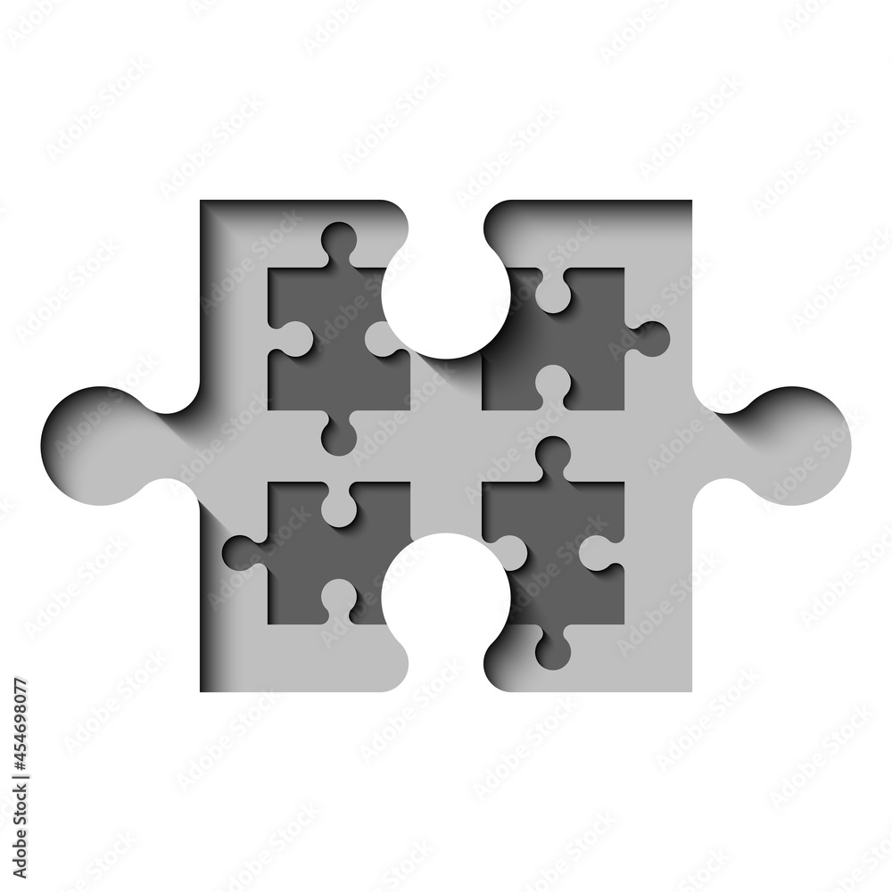 Fototapeta premium A lot of piece flat puzzle presentation. Many step puzzles business background. Simple pattern. Section compare service banner. puzzle illustration template simple shape. Abstract Background