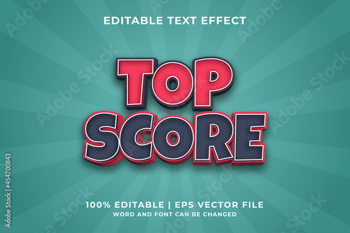 Editable text effect - Top Score style template premium vector