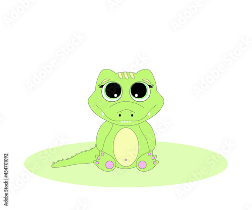 children's illustration with a cartoon crocodile,alligator