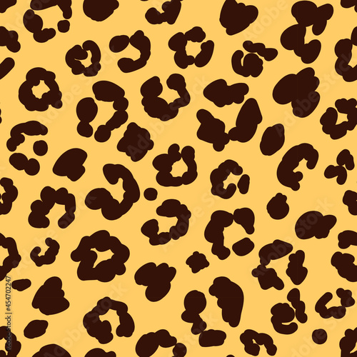 Animal print seamless pattern leopard skin. Design for textile  wrapping paper