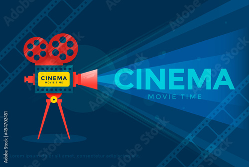 Cinema festival or movie time poster. Vector illustration