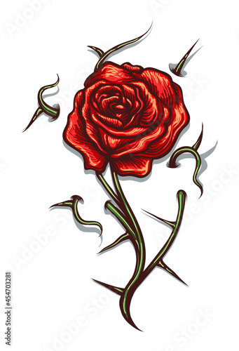 Rose with Thorns Tattoo