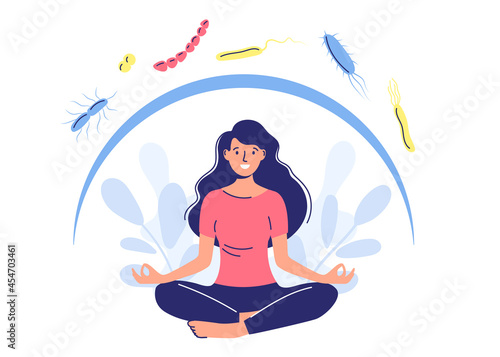 Boost your immune system. characters with flat cartoon style